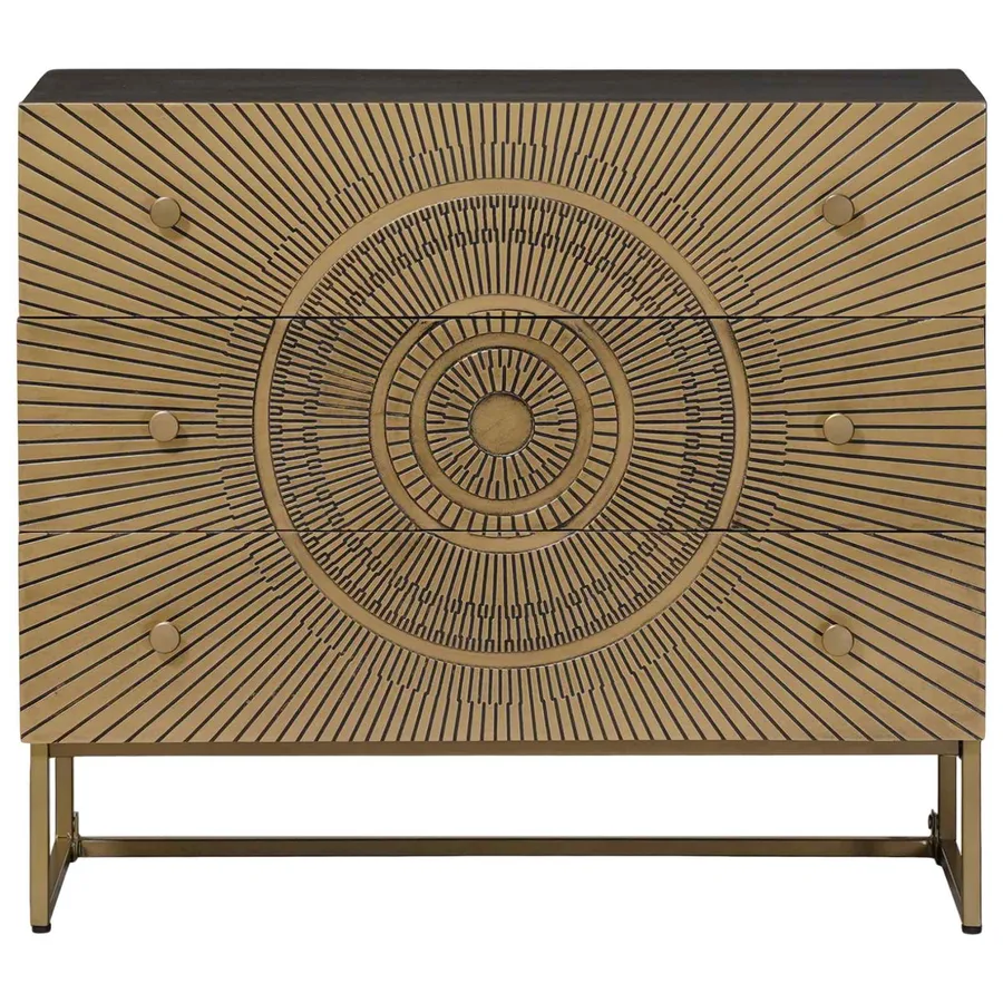 Armoire à tiroirs avec tiroir Laiton 75 x 30 x 65 cm - 3