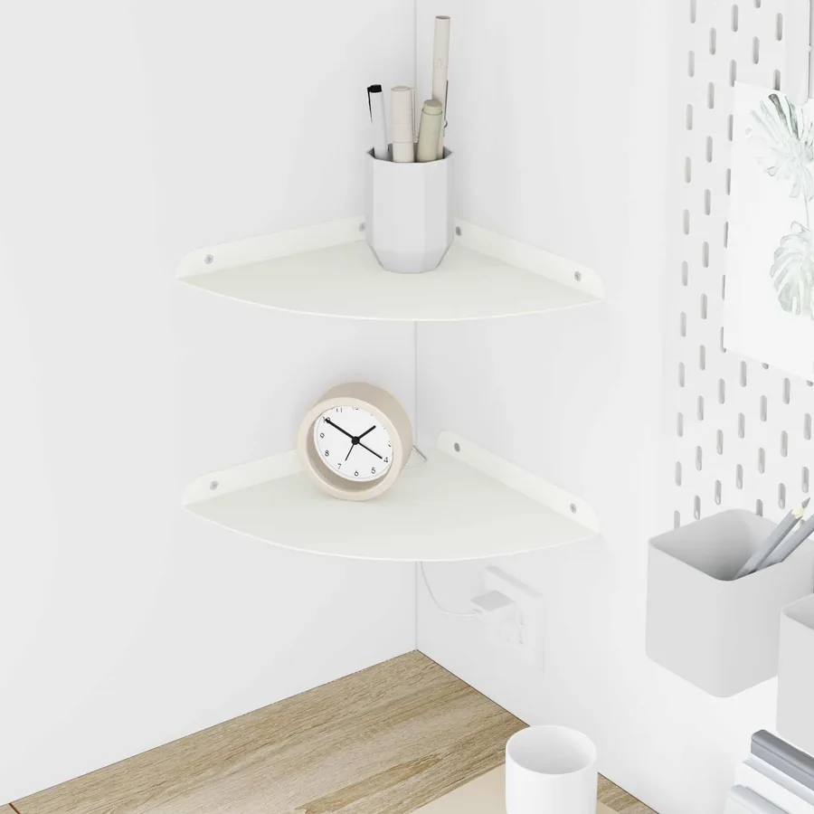 Étagère flottante avec étagère 2 pcs Blanc 24 x 24 x 2 cm