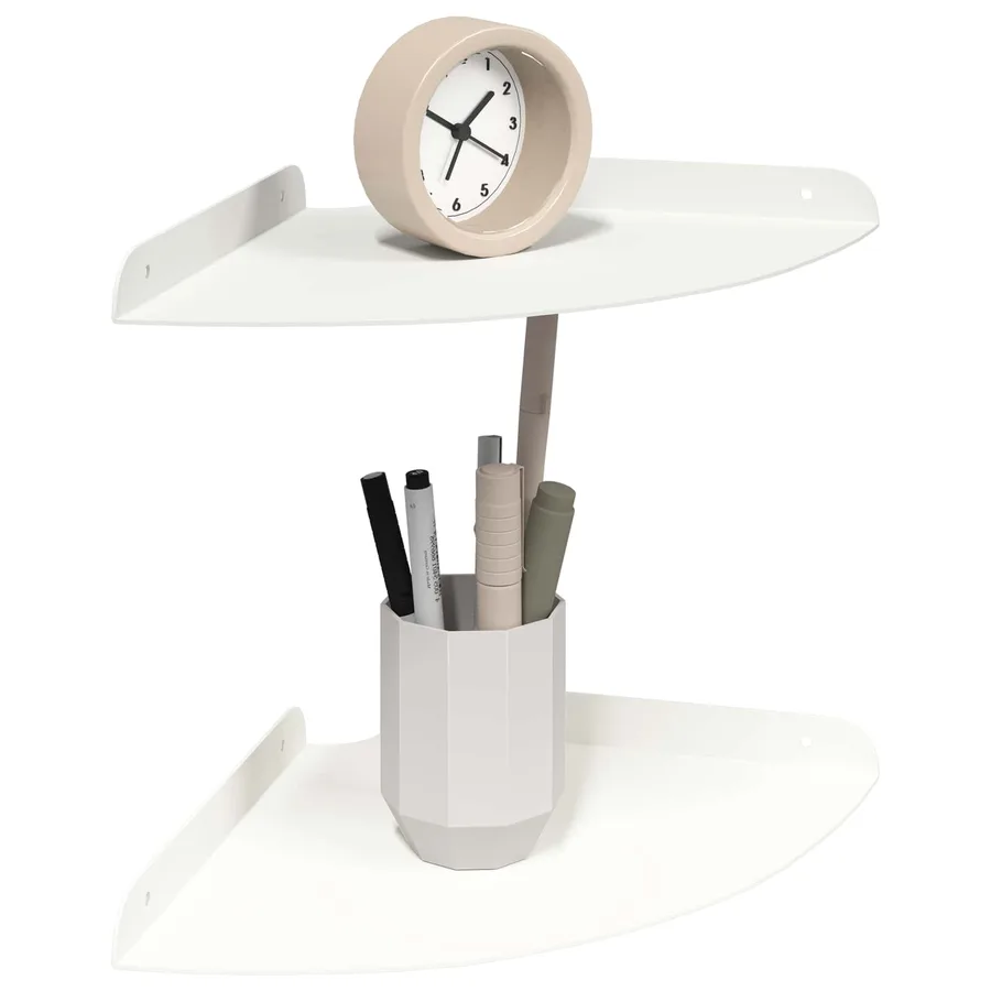 Étagère flottante avec étagère 2 pcs Blanc 24 x 24 x 2 cm - 3