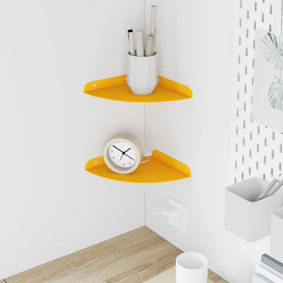 Étagère flottante 2 pcs Jaune moutarde 18 x 18 x 2 cm