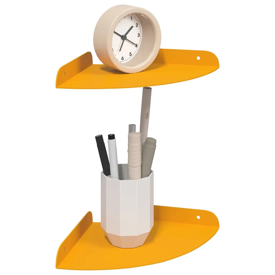 Étagère flottante 2 pcs Jaune moutarde 18 x 18 x 2 cm - 3