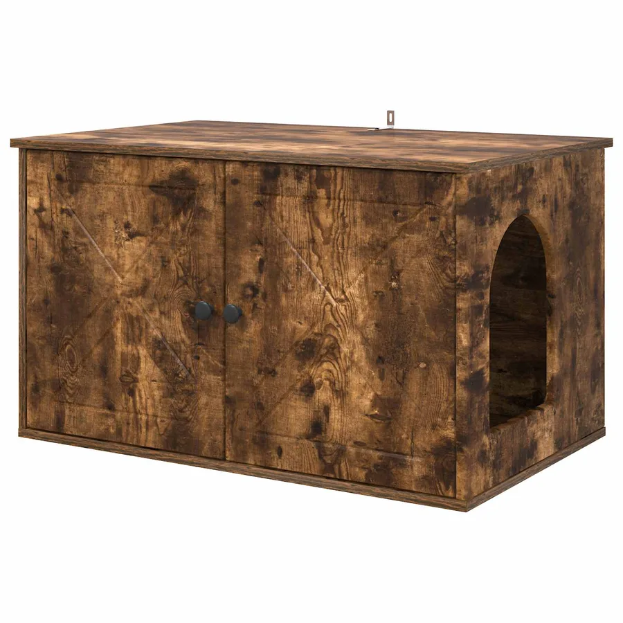 Maison pour chat Chêne fumé 85 x 55 x 50 cm Bois d'ingénierie - 2