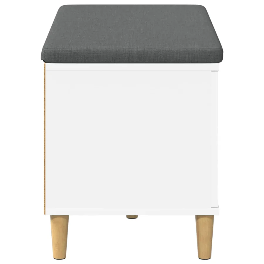 Banc d'entrée Blanc 80 x 38 x 46 cm Bois Ingénierie et Tissu - 7