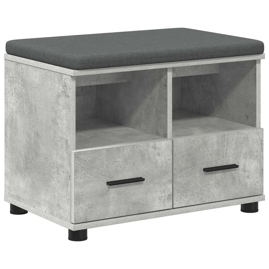 Banc d'entrée avec coussin Gris Béton 60 x 38 x 46 cm - 2