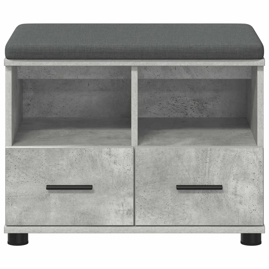 Banc d'entrée avec coussin Gris Béton 60 x 38 x 46 cm - 6
