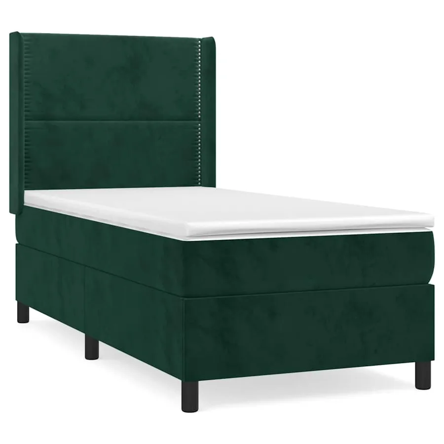 Sommier à lattes de lit avec matelas Vert foncé 100x200 cm - 2