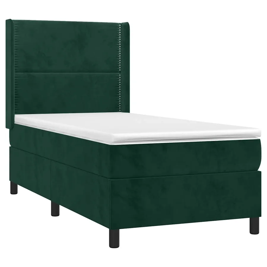 Sommier à lattes de lit avec matelas Vert foncé 100x200 cm - 3