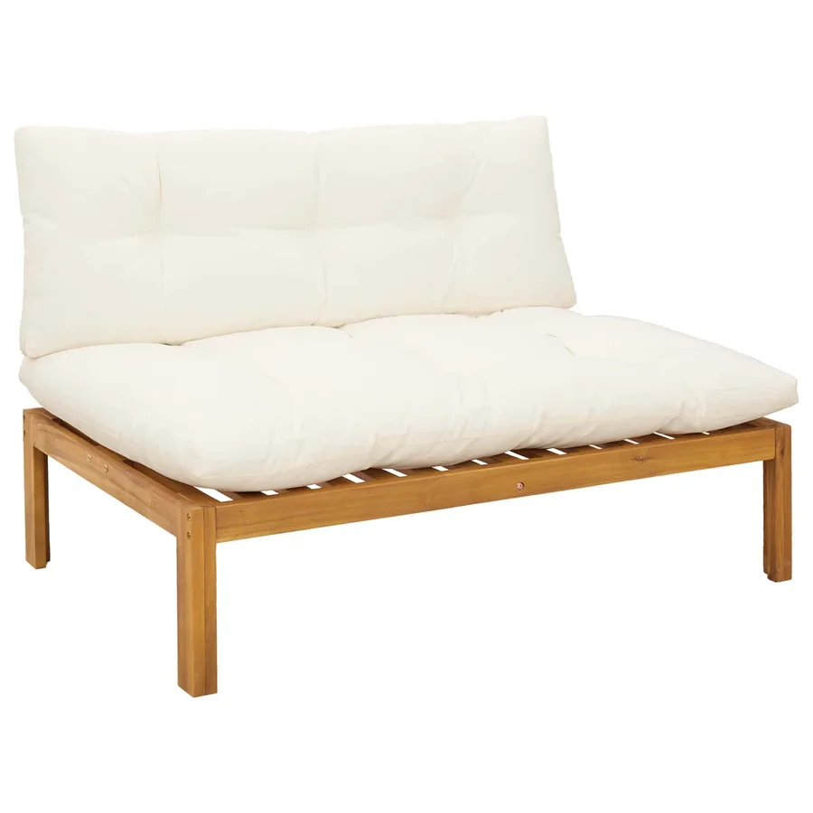 Unité de canapé du milieu 2 pc Blanc Naturel et Crème - 4