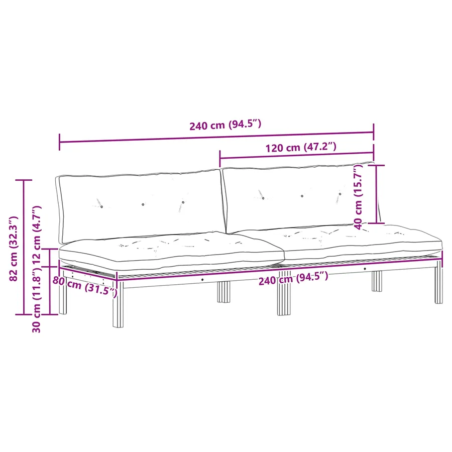 Unité de canapé du milieu 2 pc Blanc Naturel et Crème - 8
