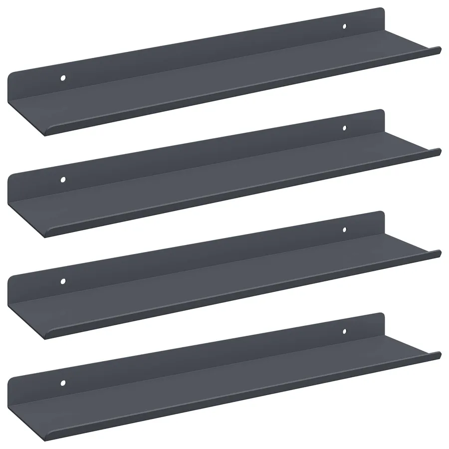 Étagère flottante 4 pcs Anthracite 40 x 8,5 x 2,5 cm Acier - 2