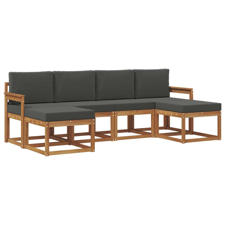 Ensemble de canapés d'extérieur 6 pcs Naturel et Anthracite - 2