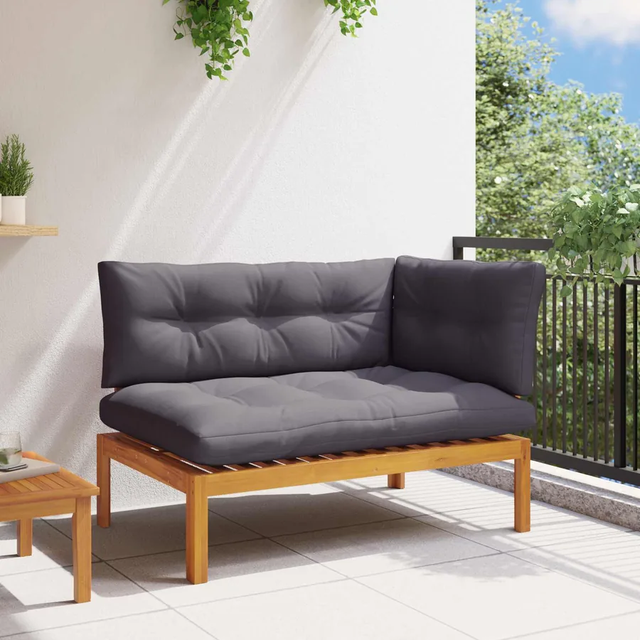 Unité de canapé d'angle Gris Naturel et Foncé Bois d'acacia