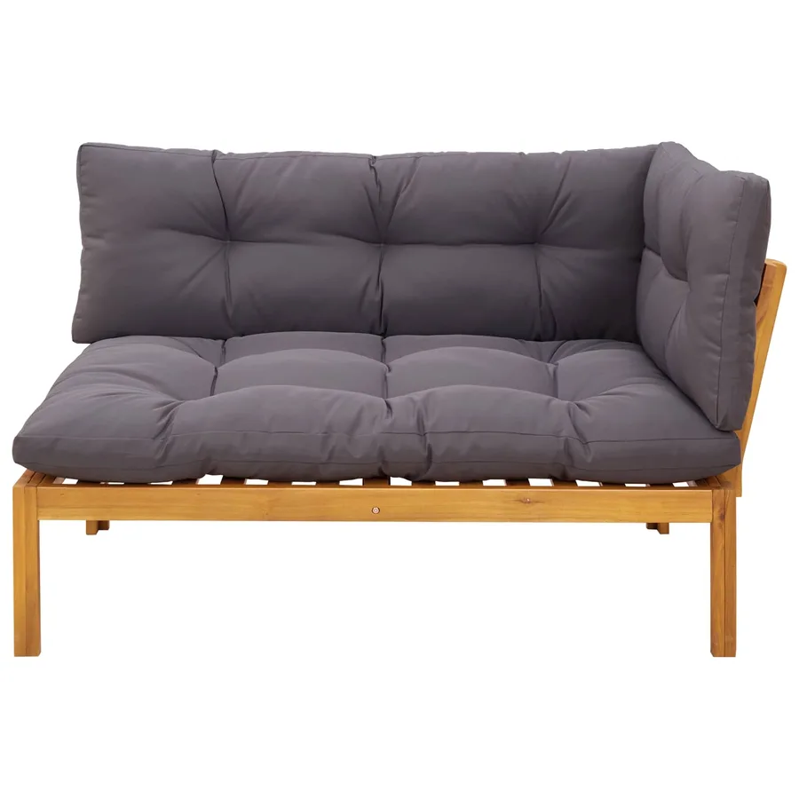 Unité de canapé d'angle Gris Naturel et Foncé Bois d'acacia - 5