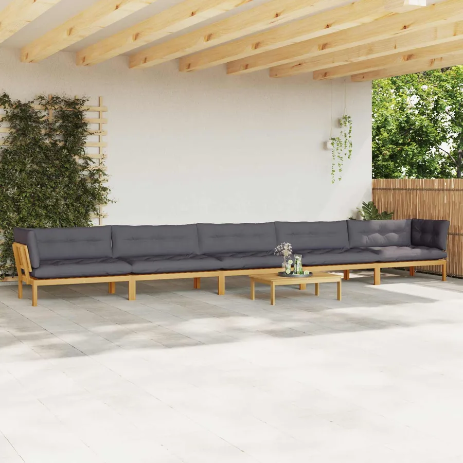 6 Pièce Unité du canapé en palette de jardin - 4