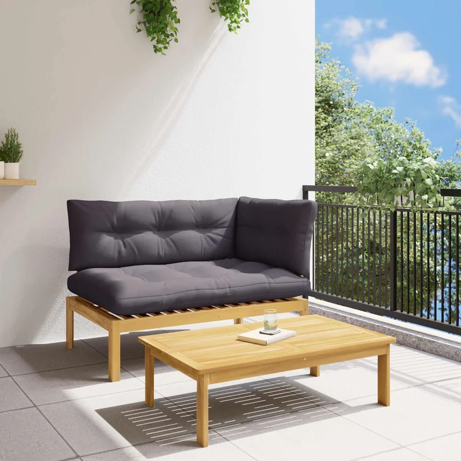 2 pcs Bois d'acacia Marron Clair
