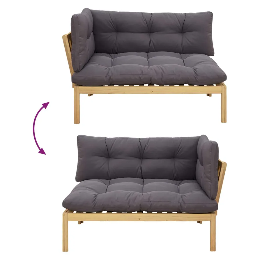 2 pcs Bois d'acacia Marron Clair - 10