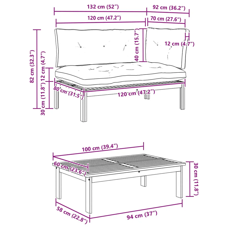 2 pcs Bois d'acacia Marron Clair - 13