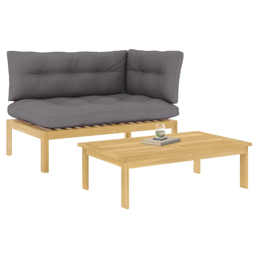 2 pcs Bois d'acacia Marron Clair - 3