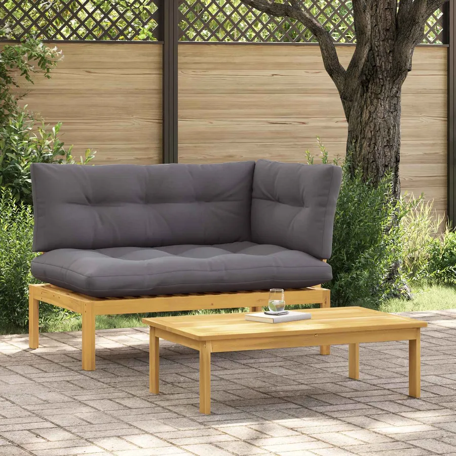 2 pcs Bois d'acacia Marron Clair - 4