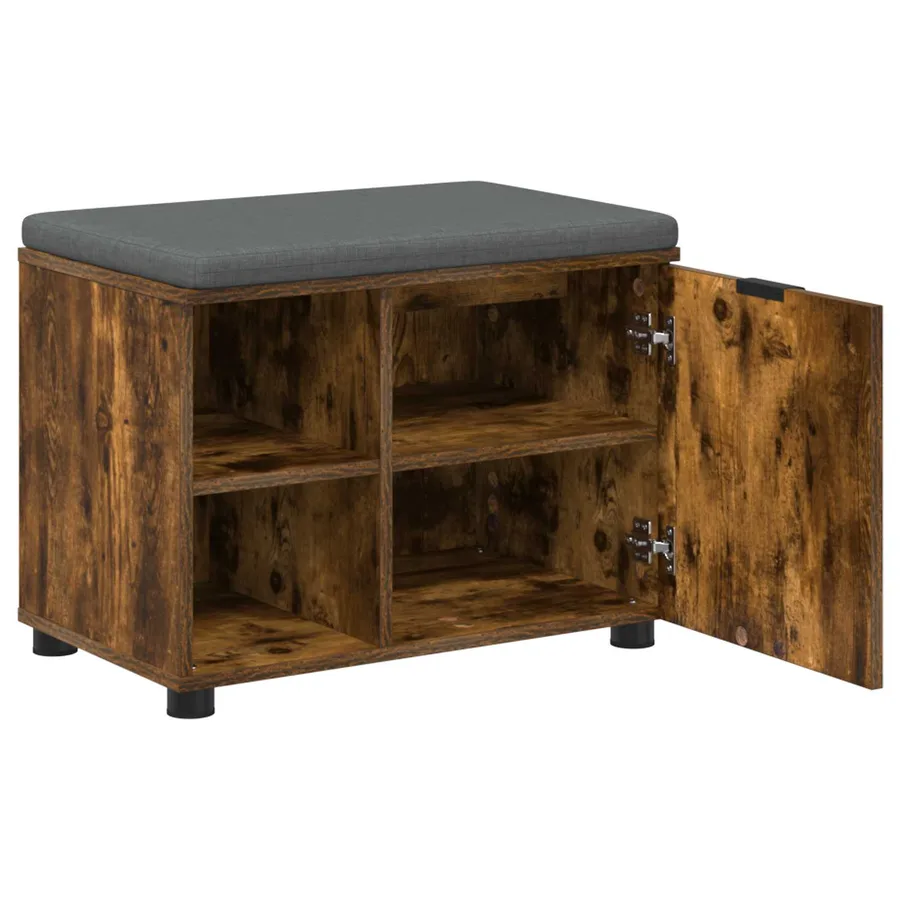 Banc d'entrée avec coussin Chêne Fumé 60 x 38 x 46 cm - 5