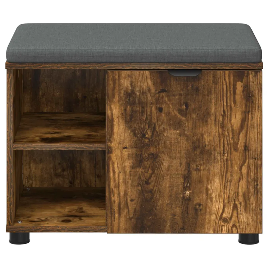 Banc d'entrée avec coussin Chêne Fumé 60 x 38 x 46 cm - 6