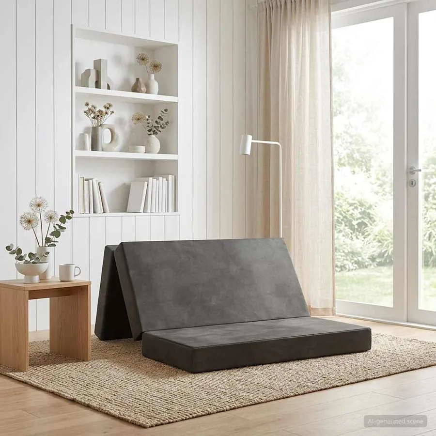 Canapé-lit pliable 200 x 67 x 45 cm Gris clair