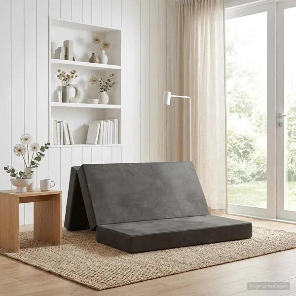 Canapé-lit pliable 200 x 67 x 45 cm Gris clair