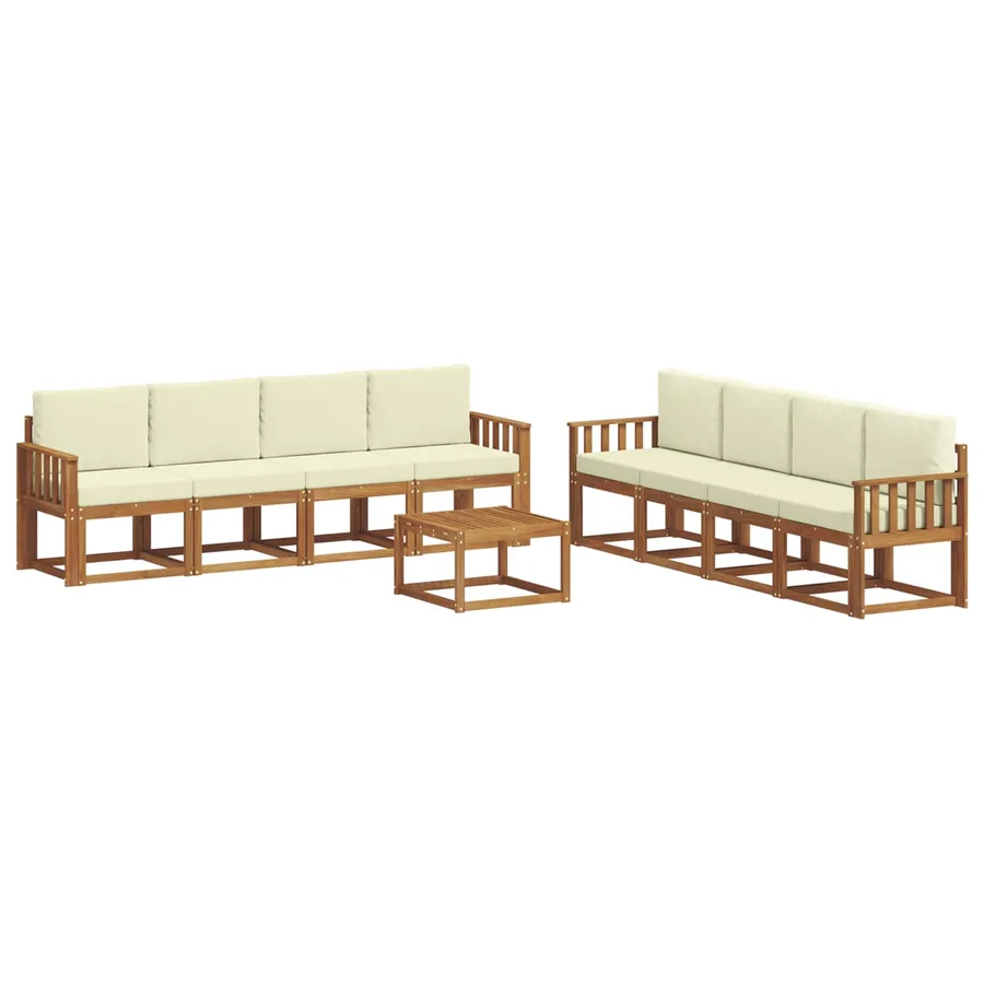 Ensemble de canapés d'extérieur 9 pcs Naturel et Crème - 2