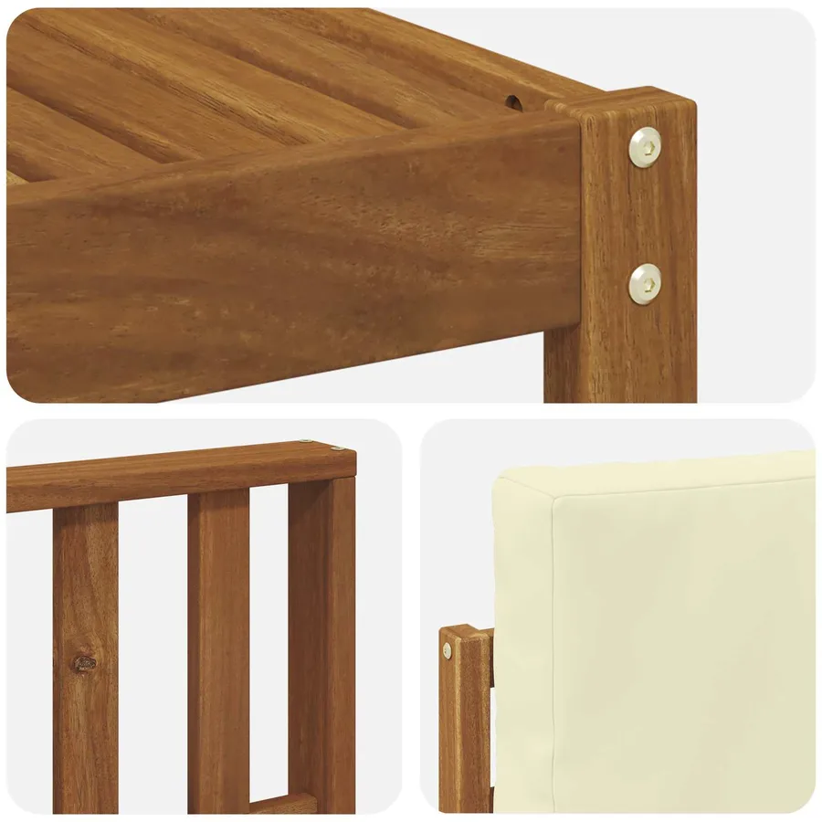 Ensemble de canapés d'extérieur 9 pcs Naturel et Crème - 6