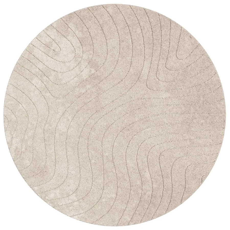 Tapis de surface Rond PALMERAS Beige Ø 160 CM Polyester - 2