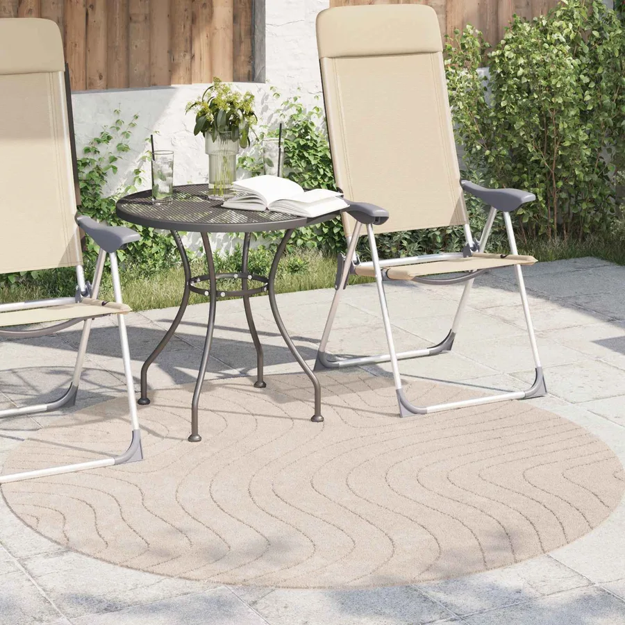 Tapis de surface Rond PALMERAS Beige Ø 160 CM Polyester - 3