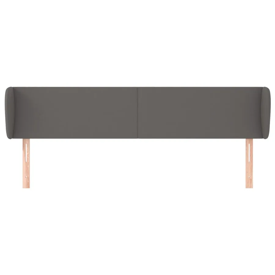 Tête de lit avec oreilles Gris 183x23x78/88 cm Similicuir - 3