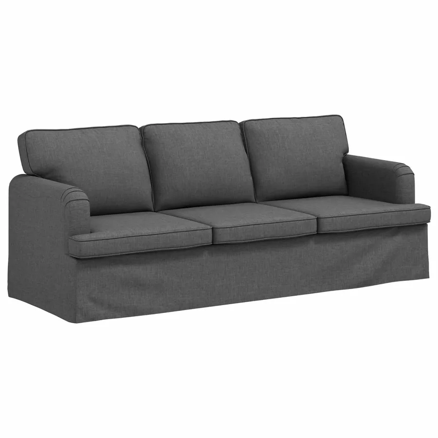 Canapé Gris foncé 201 x 80 x 85 cm tissu - 2
