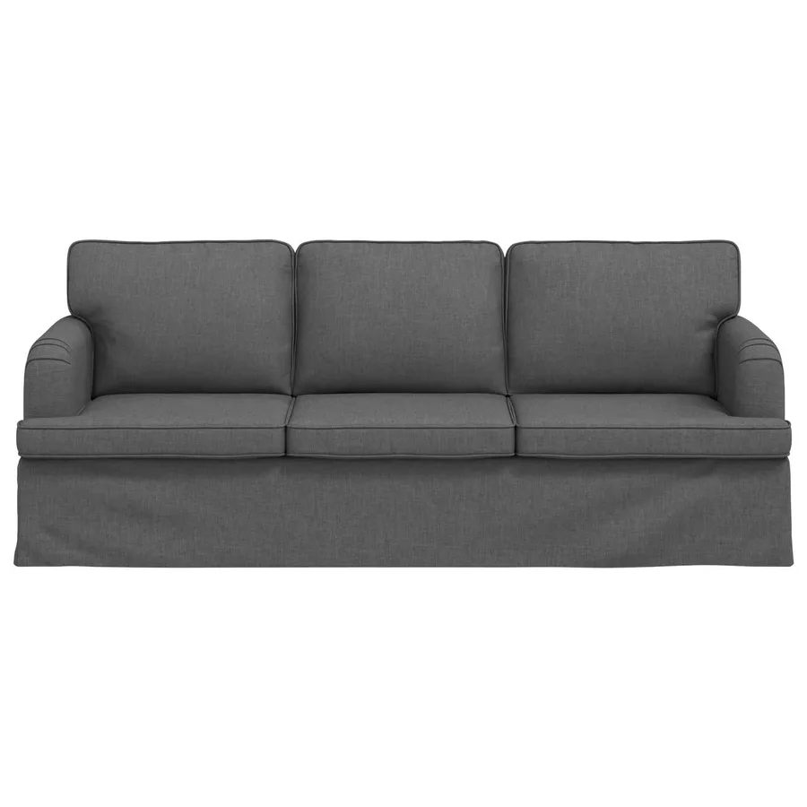 Canapé Gris foncé 201 x 80 x 85 cm tissu - 4