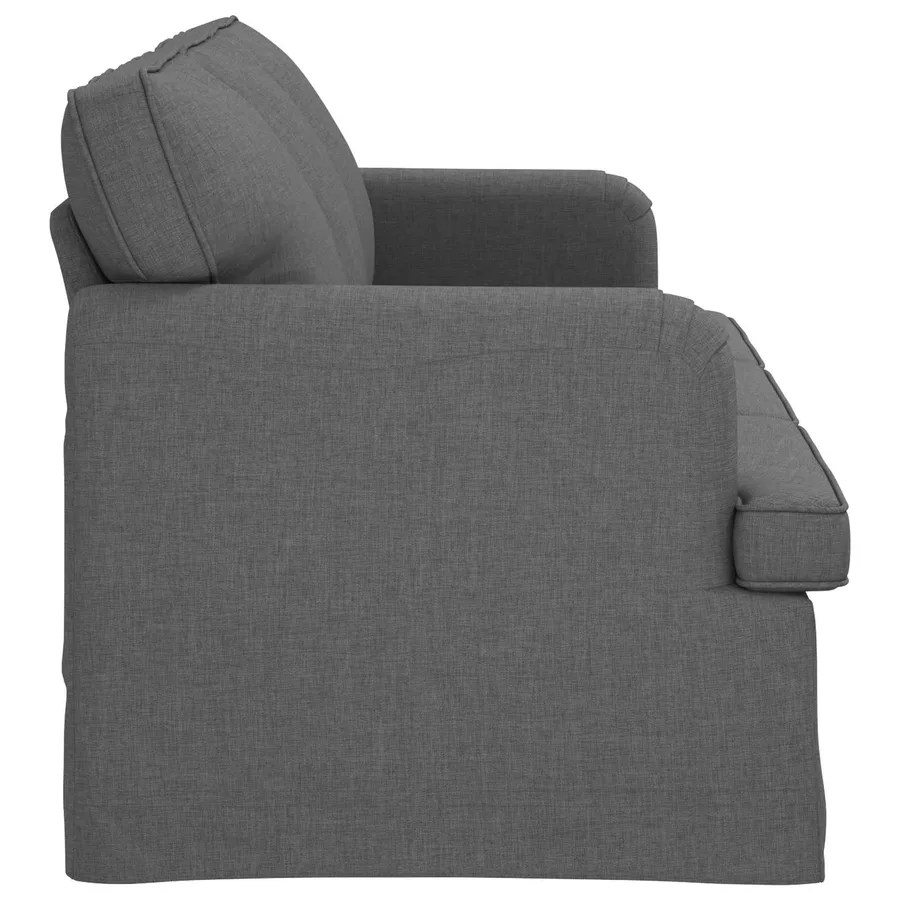 Canapé Gris foncé 201 x 80 x 85 cm tissu - 5