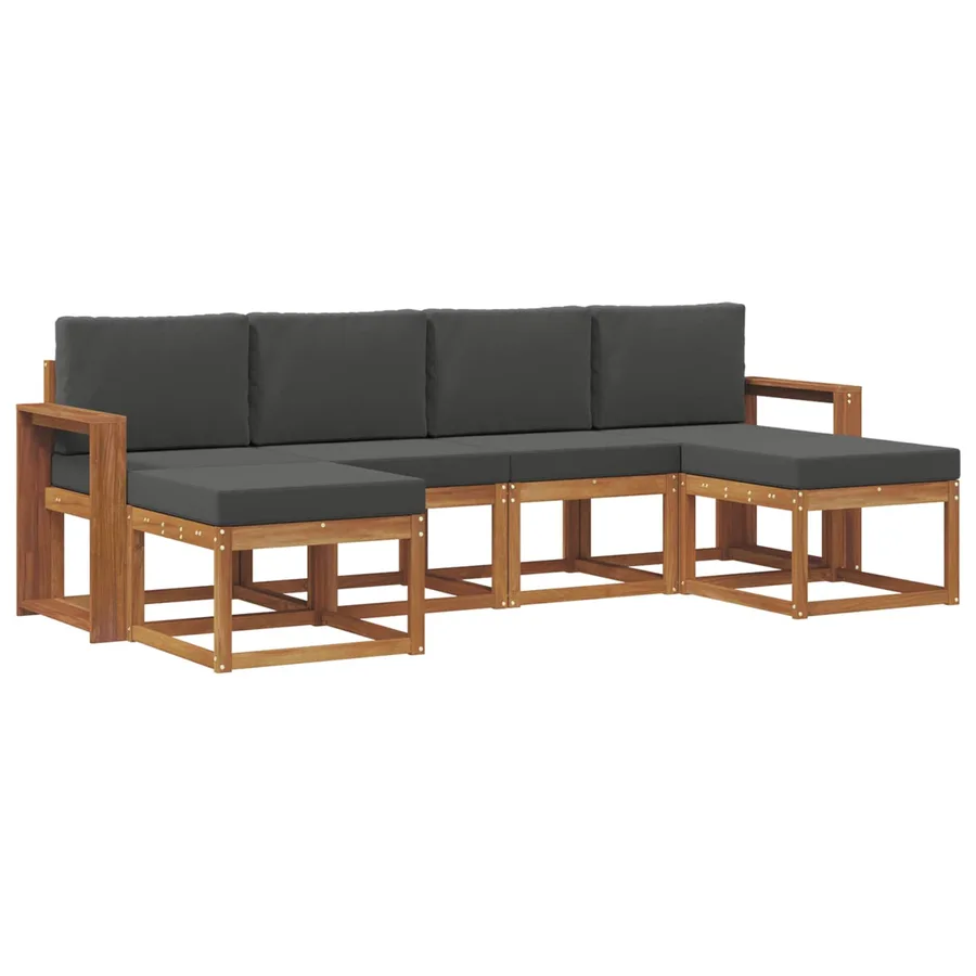 Ensemble de canapés d'extérieur 6 pcs Naturel et Anthracite - 2