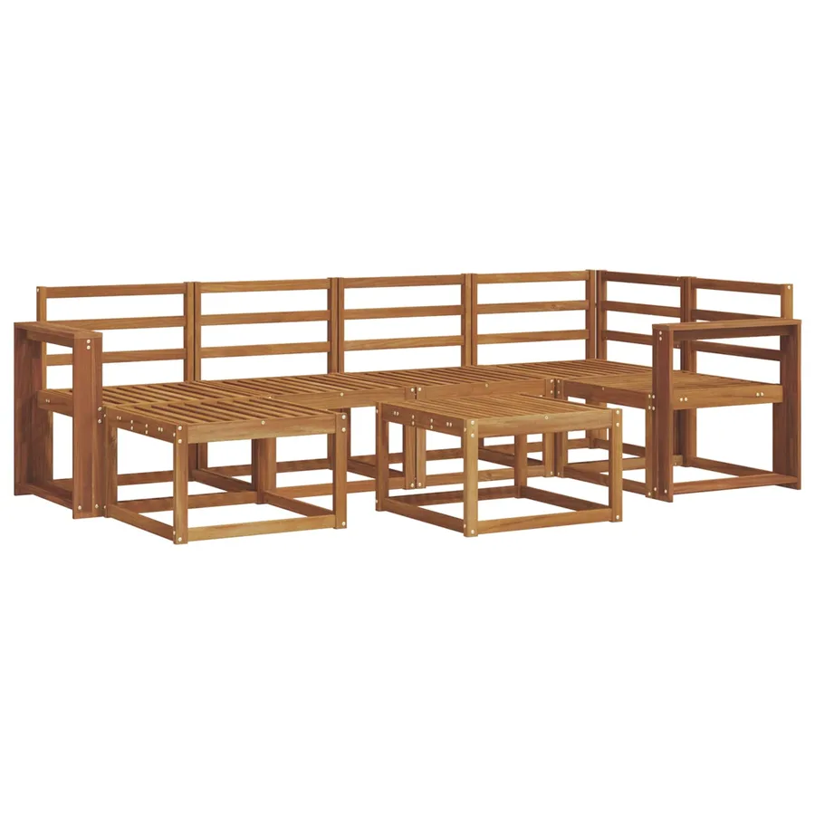 Ensemble de canapés d'extérieur 7 pcs Naturel - 2
