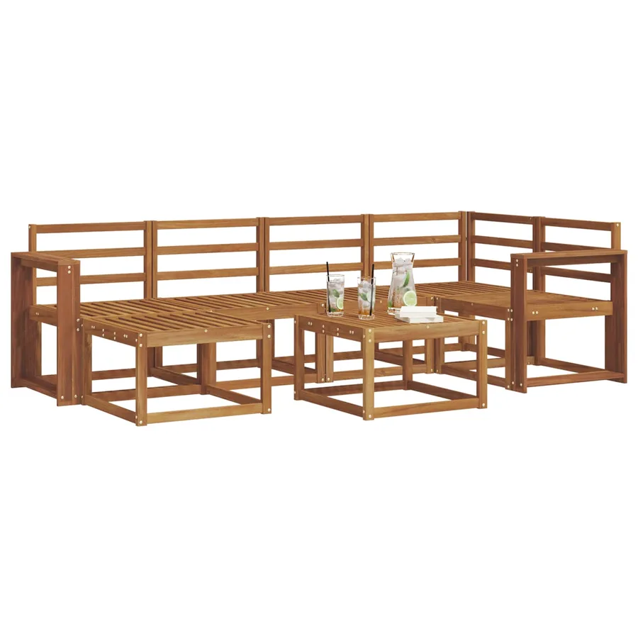 Ensemble de canapés d'extérieur 7 pcs Naturel - 3
