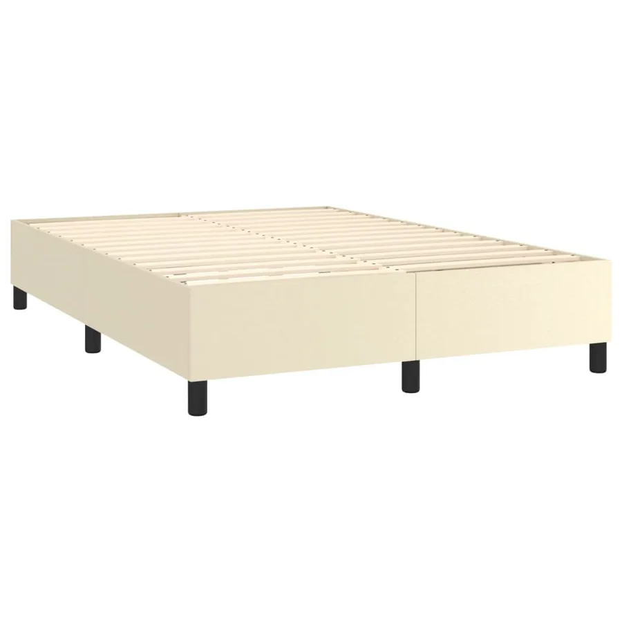 Sommier à lattes de lit avec matelas Crème 140x190cm Similicuir - 4