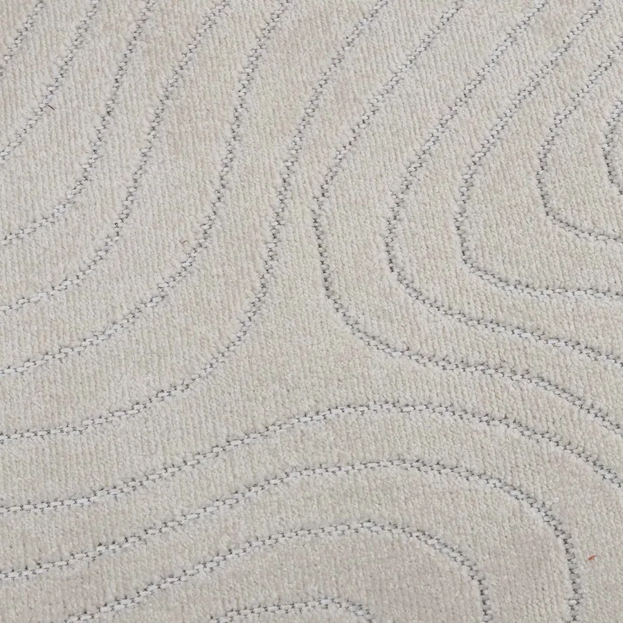 Tapis de surface Rond PALMERAS Crème Ø 160 CM Polyester - 7