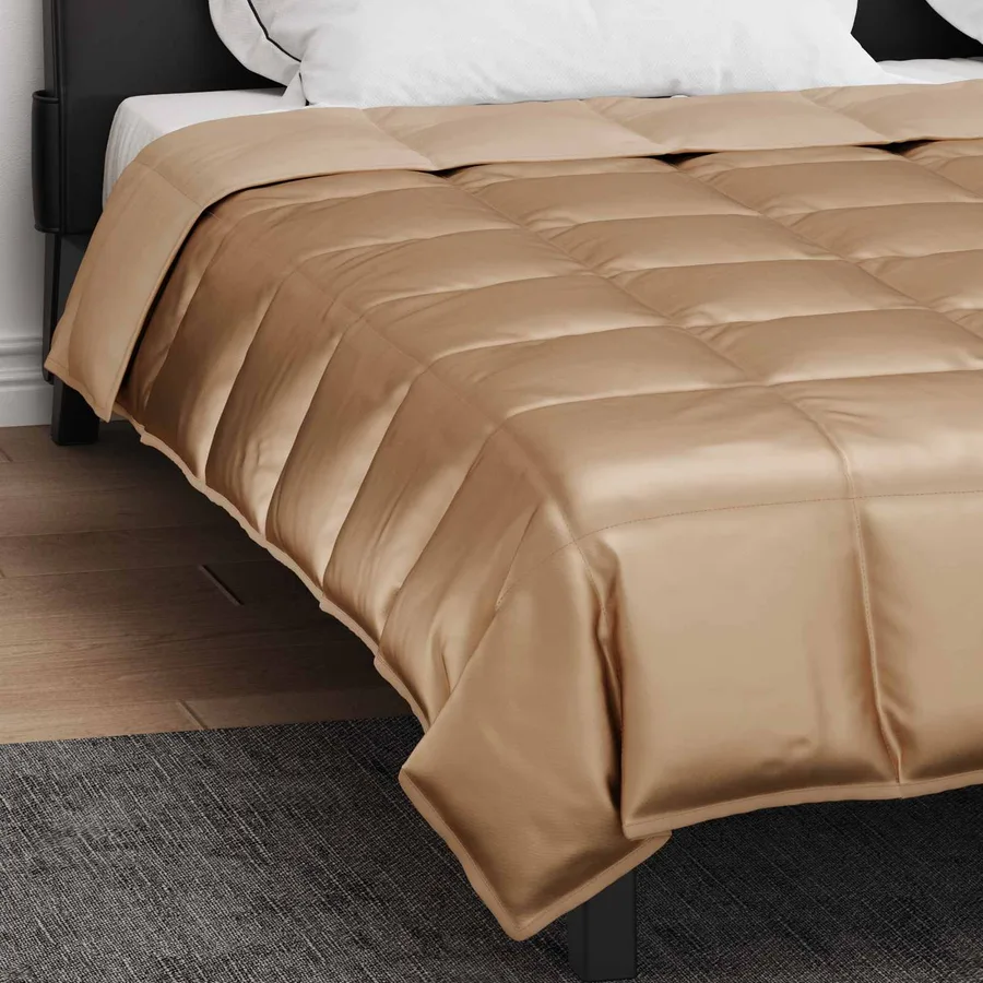 Duvet d'été simple Doré 200 x 220 cm Satin et Microfibre - 4