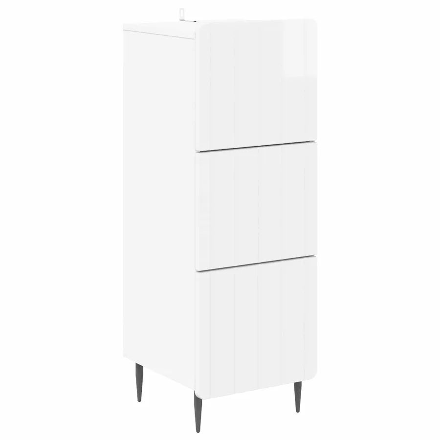 Armoire à tiroirs Blanc brillant 33 x 34,5 x 92 cm - 2