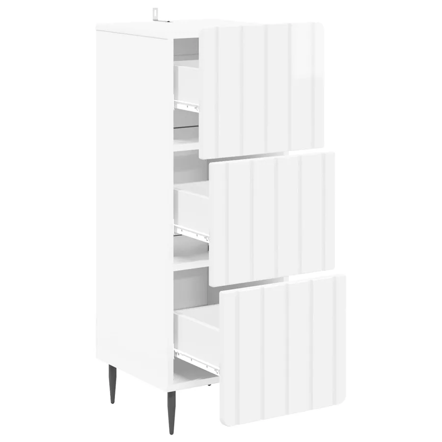 Armoire à tiroirs Blanc brillant 33 x 34,5 x 92 cm - 5