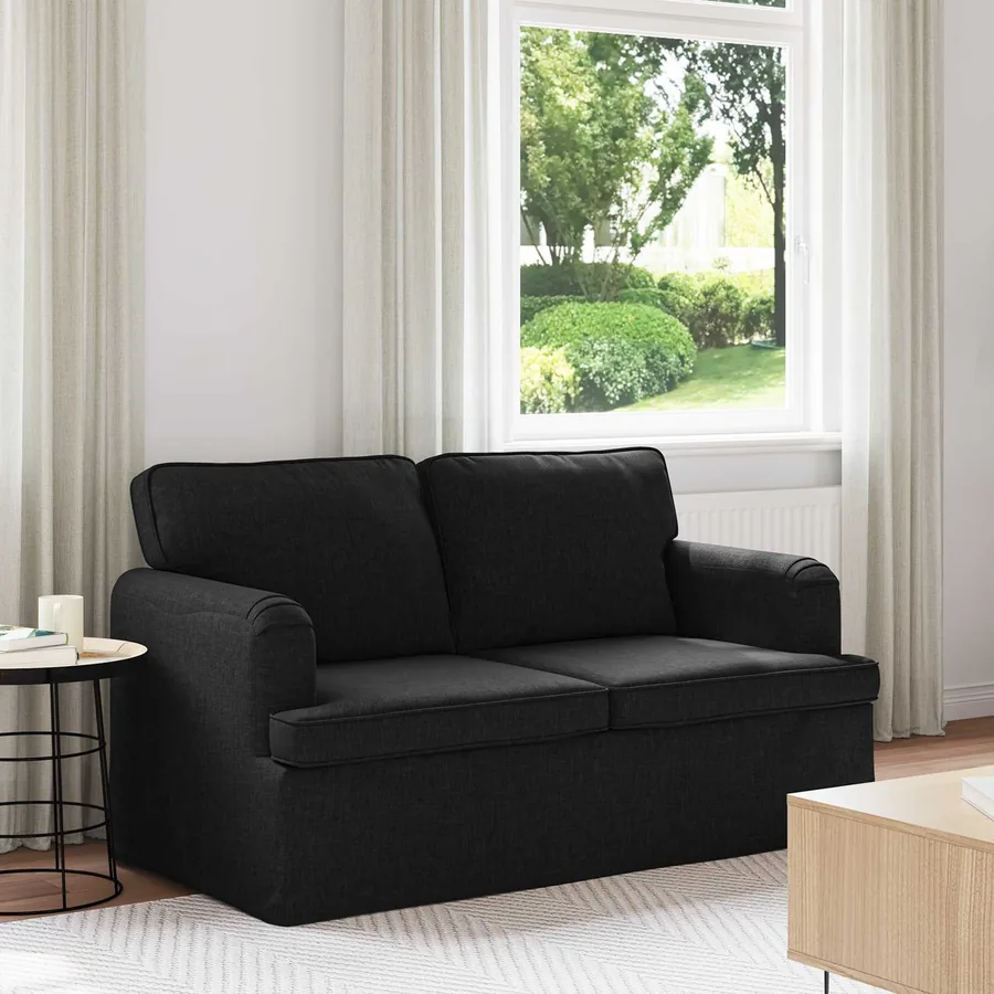 Canapé Noir 144 x 80 x 85 cm tissu