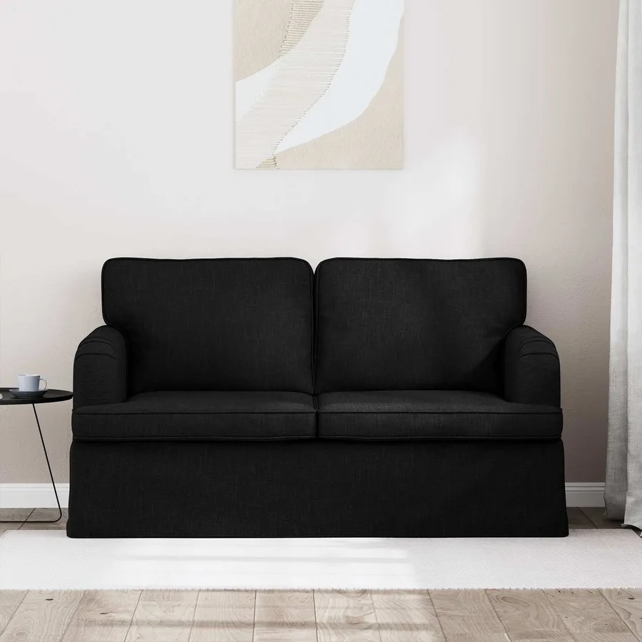 Canapé Noir 144 x 80 x 85 cm tissu - 3