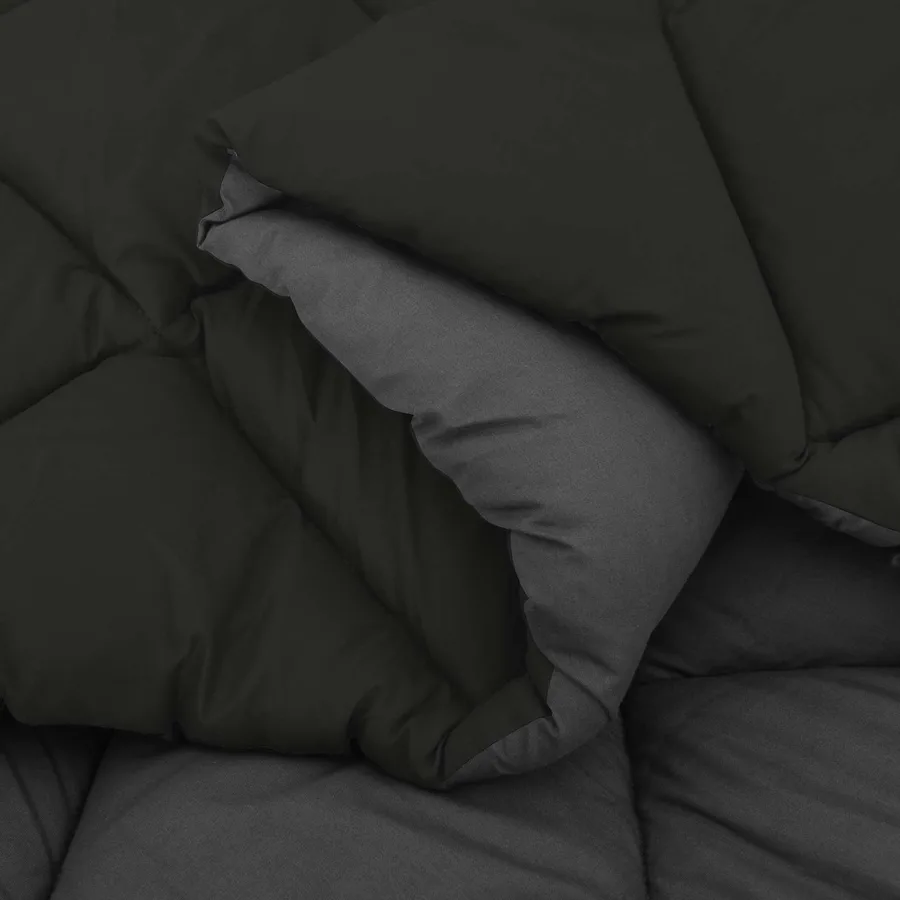 Duvet d'hiver Noir et anthracite 220 x 260 cm Microfibre - 6