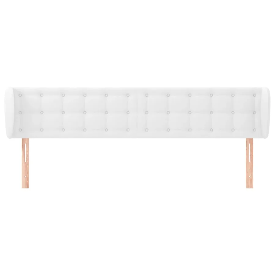 Tête de lit avec oreilles Blanc 183x23x78/88 cm Similicuir - 3