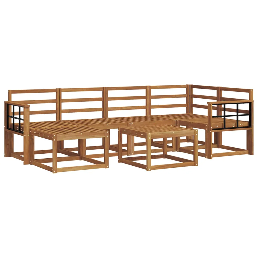 Ensemble de canapés d'extérieur 7 pcs Naturel - 2