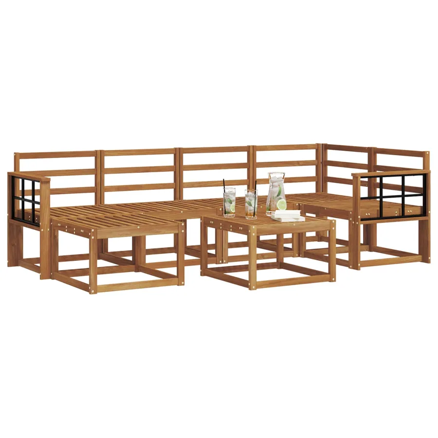 Ensemble de canapés d'extérieur 7 pcs Naturel - 3