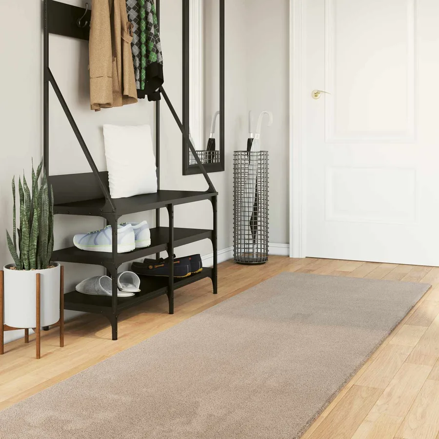 Tapis doux à poils moyens et lavable HUARTE Sable 80 x 500 cm